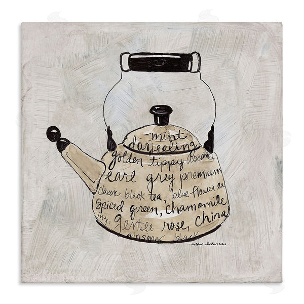 stupell industries Carol Robinson | Tea Types on Kettle
