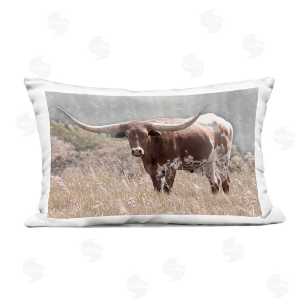 Stupell Industries Carol Robinson | Texas Longhorn Photograph Printed Throw Pillow