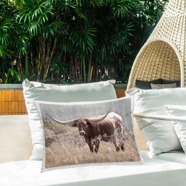 Stupell Industries Carol Robinson | Texas Longhorn Photograph Printed Throw Pillow