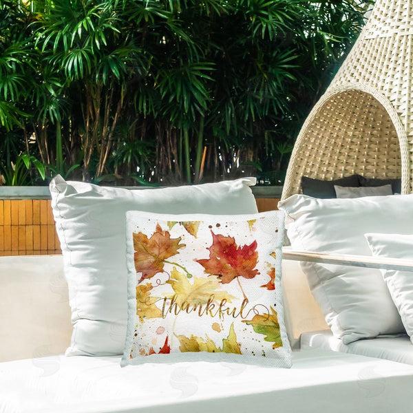 Stupell Industries Carol Robinson | Thankful Maple Leaves Printed Throw Pillow