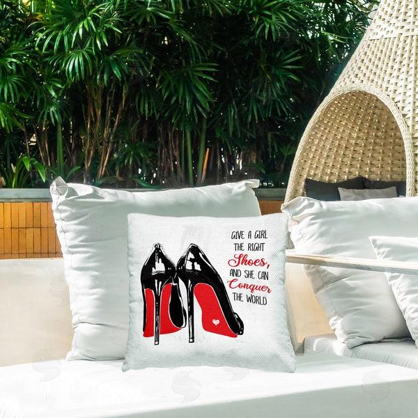 Stupell Industries Carol Robinson | The Right Shoes Phrase Printed Throw Pillow