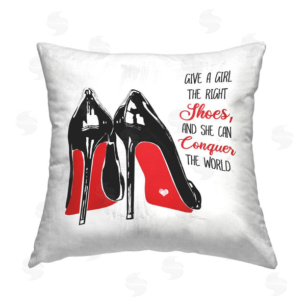 stupell industries Carol Robinson | The Right Shoes Phrase Printed Throw Pillow
