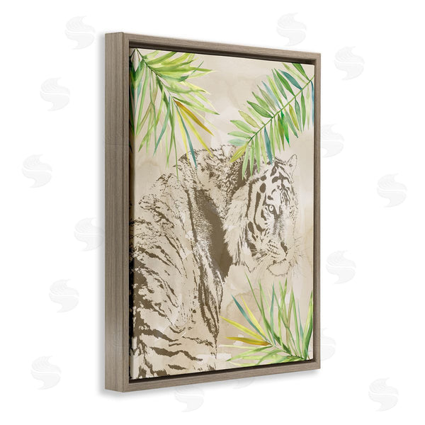 Stupell Industries Carol Robinson | Tiger Impression & Palms Wall Art