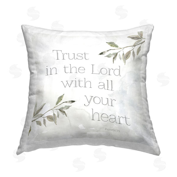 stupell industries Carol Robinson | Trust The Lord Sentiment Printed Throw Pillow
