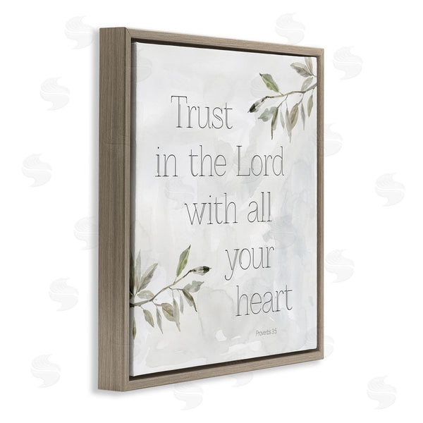 Stupell Industries Carol Robinson | Trust The Lord Spiritual Phrase Botanical Leaves Wall Art