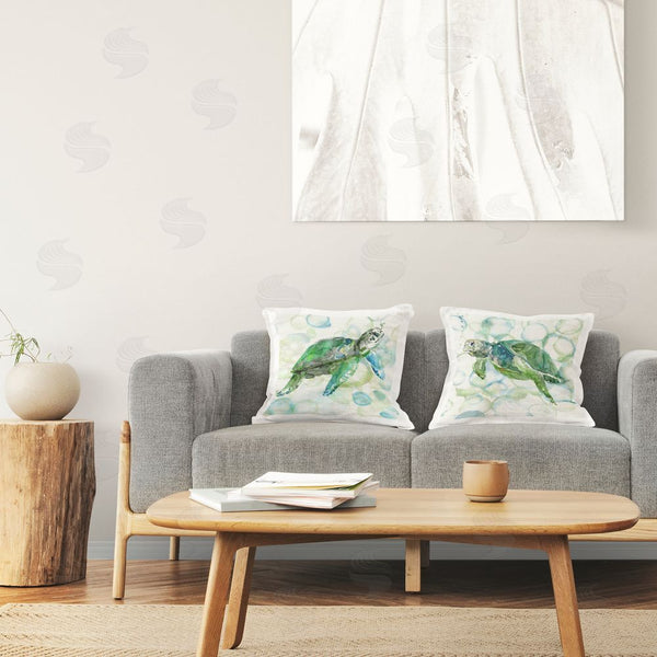 Stupell Industries Carol Robinson | Turtles On Bubble Pattern Printed Throw Pillow Set