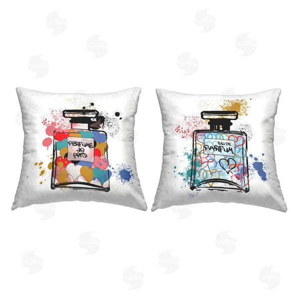 stupell industries Carol Robinson | Urban Perfume Love Printed Throw Pillow Set