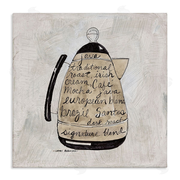 stupell industries Carol Robinson | Vintage Coffee Kettle Phrases