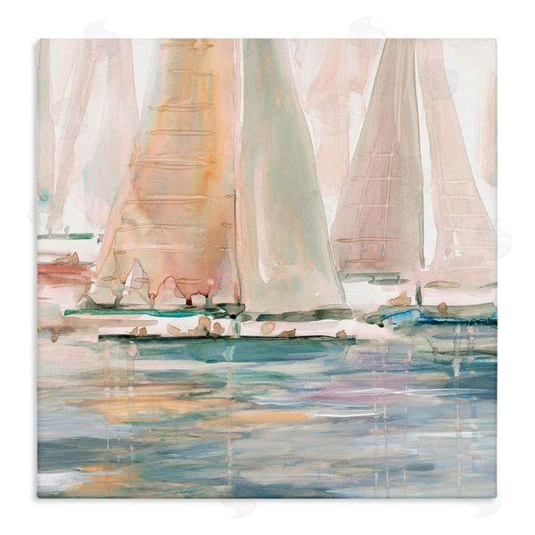 stupell industries Carol Robinson | Warm Sunlit Sailboats Reflection Ocean Water Surface Wall Art