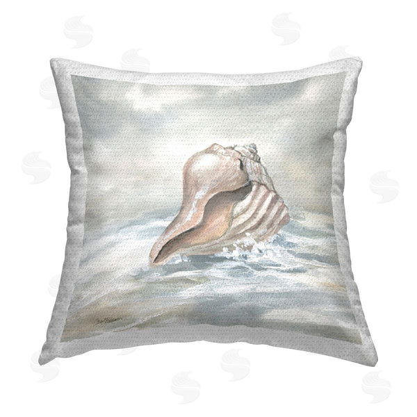 Stupell Industries Carol Robinson | Washed Ashore Conch Printed Throw Pillow