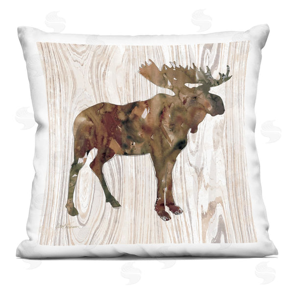 stupell industries Carol Robinson | Watercolor Moose Silhouette Printed Throw Pillow