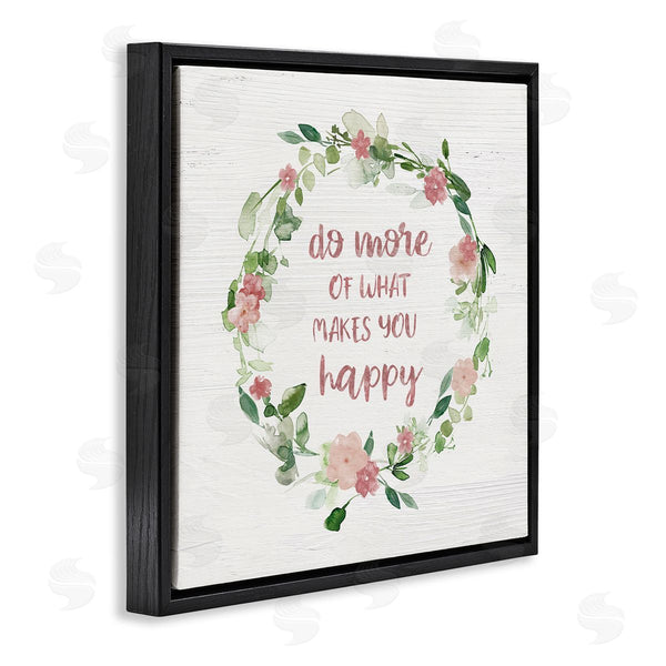Stupell Industries Carol Robinson | What Makes You Happy Motivational Phrase Pink Flowers Wall Art
