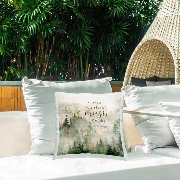 Stupell Industries Carol Robinson | Where Words Fail Sentiment Printed Throw Pillow