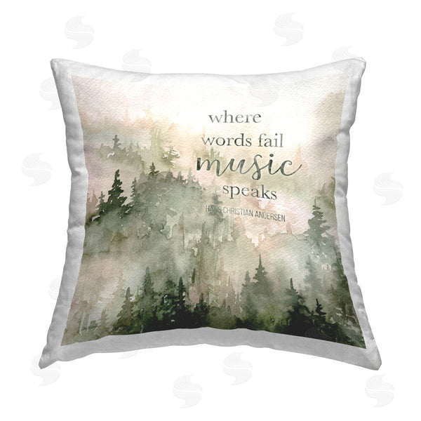 stupell industries Carol Robinson | Where Words Fail Sentiment Printed Throw Pillow