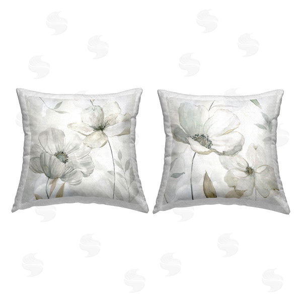 Stupell Industries Carol Robinson | White Whispers Floral Bundle Printed Throw Pillow Set