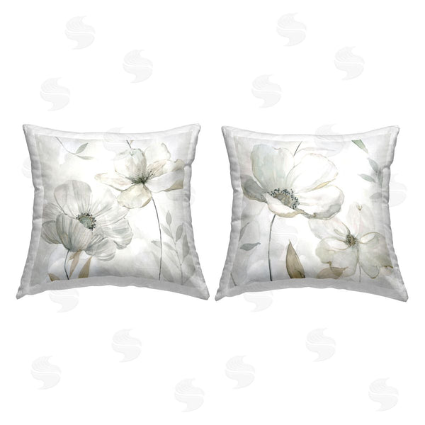 stupell industries Carol Robinson | White Whispers Floral Bundle Printed Throw Pillow Set