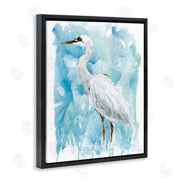 Stupell Industries Carol Robinson | Whooping Crane Solemn Still Life Blue Marsh Water Wall Art