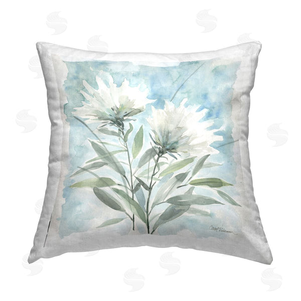 stupell industries Carol Robinson | Wild White Thistle Bloom Printed Throw Pillow