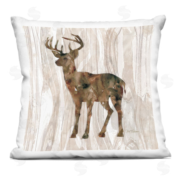 stupell industries Carol Robinson | Wilderness Buck Silhouette Printed Throw Pillow