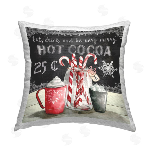Stupell Industries Carol Robinson | Winter Peppermint & Cocoa Printed Throw Pillow