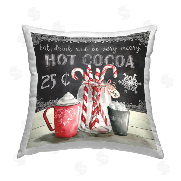stupell industries Carol Robinson | Winter Peppermint & Cocoa Printed Throw Pillow