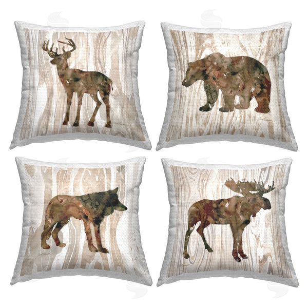 Stupell Industries Carol Robinson | Woodland Animal Silhouettes Printed Throw Pillow Set