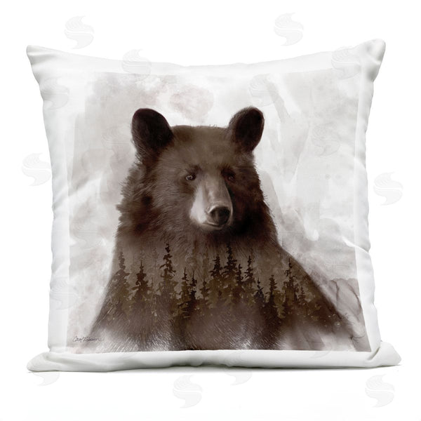 Stupell Industries Carol Robinson | Woodland Brown Bear Printed Throw Pillow
