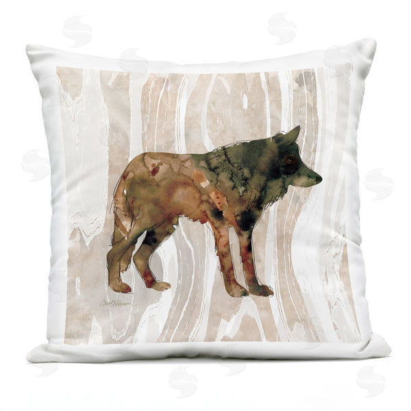 Stupell Industries Carol Robinson | Woodland Wolf Watercolor Printed Throw Pillow