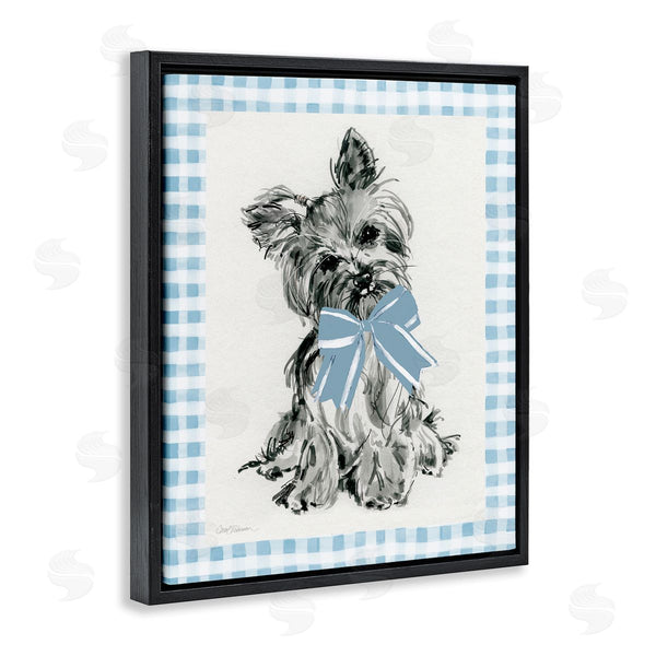 Stupell Industries Carol Robinson | Yorkie With Plaid Border