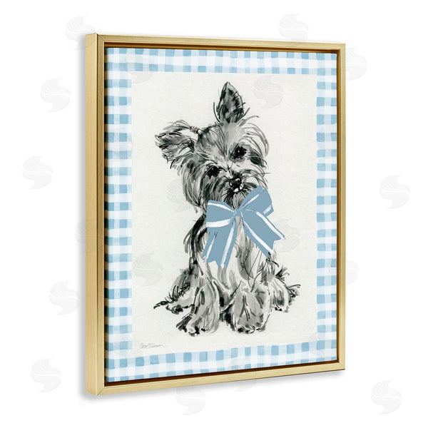 Stupell Industries Carol Robinson | Yorkie With Plaid Border