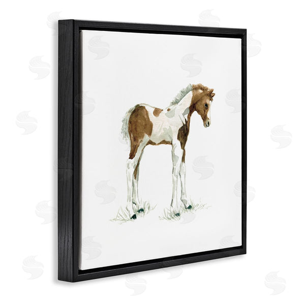 Stupell Industries Carol Robinson | Young Farm Horse Minimal Country Animal Over White Wall Art