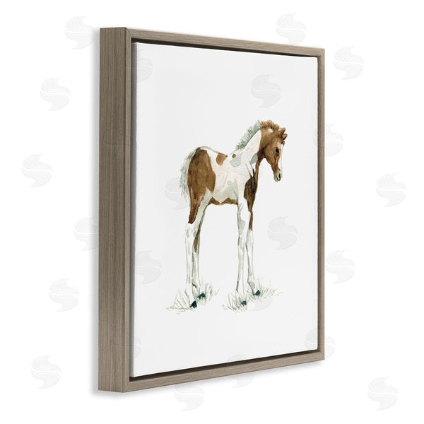 Stupell Industries Carol Robinson | Young Farm Horse Minimal Country Animal Over White Wall Art