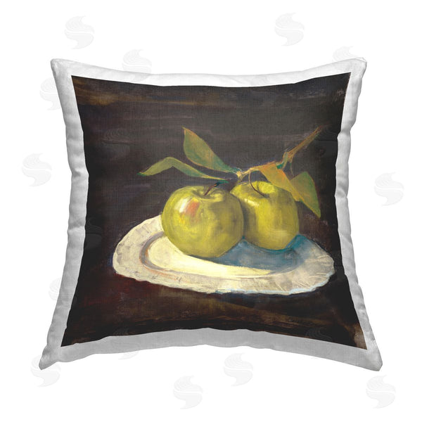 stupell industries Carol Rowan | Green Apple Still Life Printed Throw Pillow