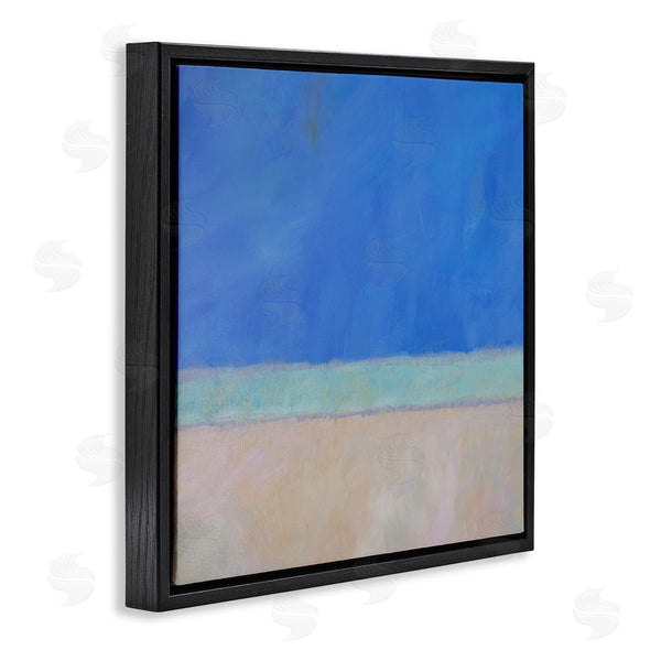 Stupell Industries Carol Young | Abstract Blocked Landscape Blue Stripe Wall Art