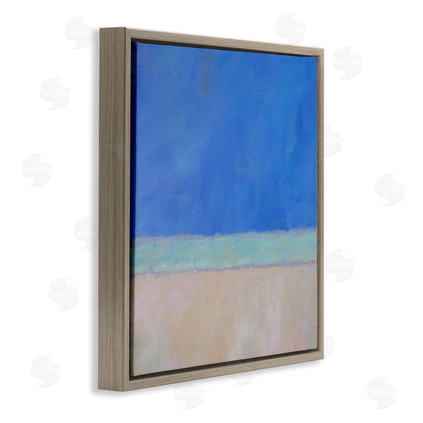 Stupell Industries Carol Young | Abstract Blocked Landscape Blue Stripe Wall Art