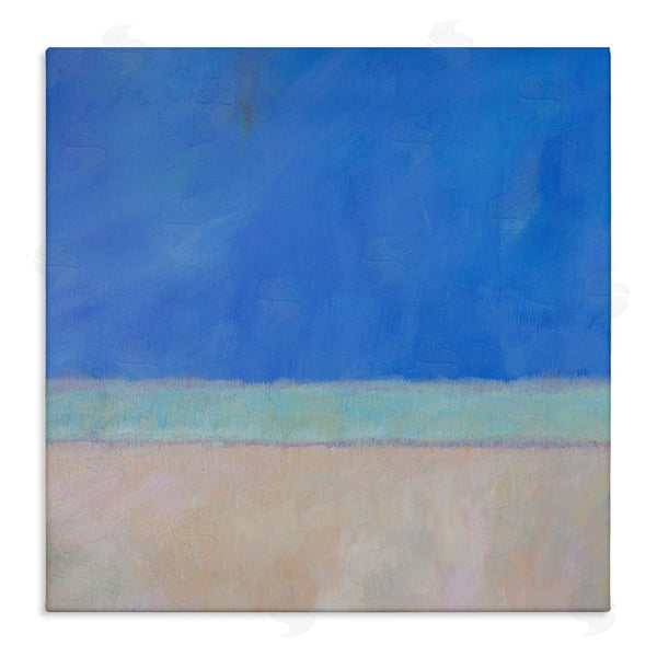 stupell industries Carol Young | Abstract Blocked Landscape Blue Stripe Wall Art