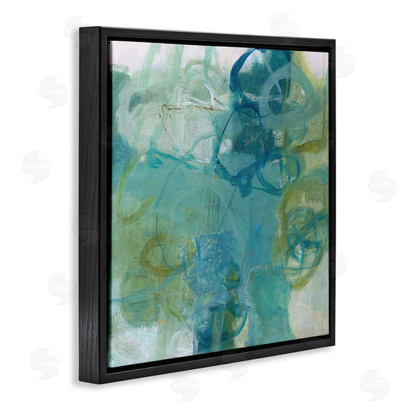 Stupell Industries Carole Leslie | Busy Blue Green Abstract Painting Overlapping Scribbled Lines Wall Art