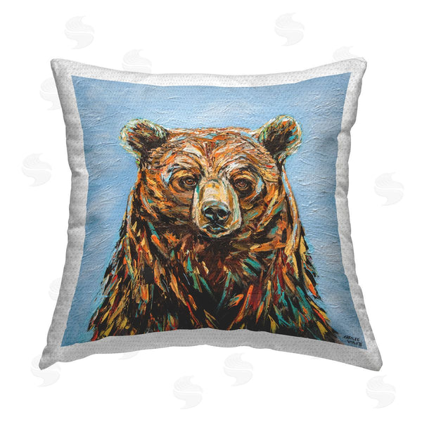 Stupell Industries Carolee Vitaletti | Abstract Bear Portrait Printed Throw Pillow