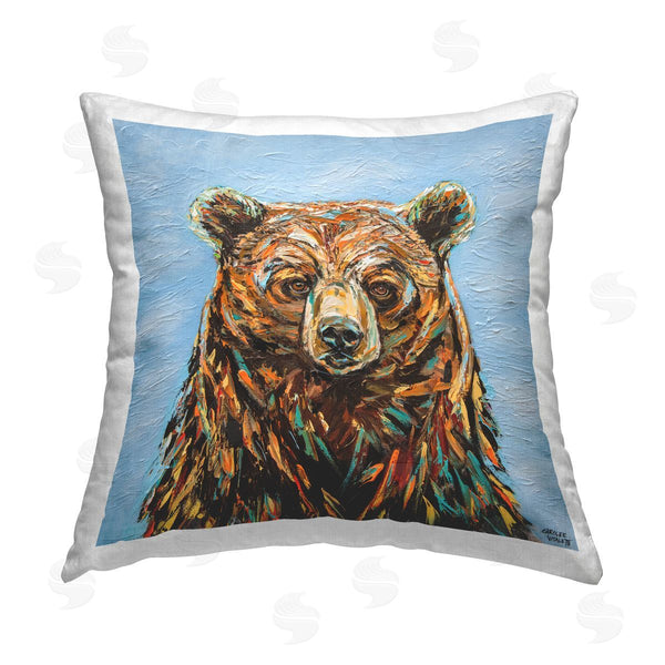 stupell industries Carolee Vitaletti | Abstract Bear Portrait Printed Throw Pillow