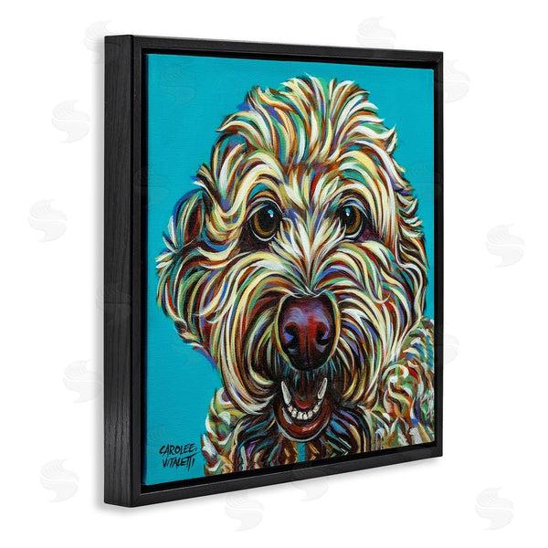 Stupell Industries Carolee Vitaletti | Blue Pop Style Bright Bold Shaggy Dog Portrait Wall Art