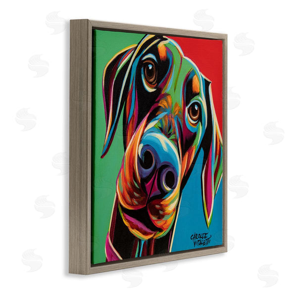 Stupell Industries Carolee Vitaletti | Chroma Pop Puppy Labrador Dog Nose Wall Art