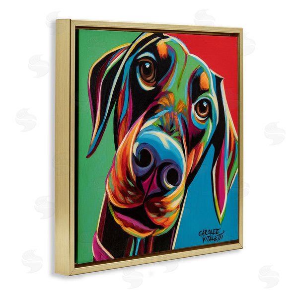 Stupell Industries Carolee Vitaletti | Chroma Pop Puppy Labrador Dog Nose Wall Art