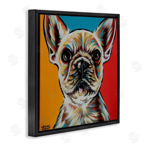 Stupell Industries Carolee Vitaletti | Chroma Style Dog Small Puppy Red Yellow Blue Pop Wall Art