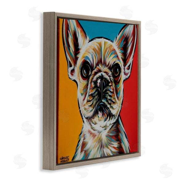 Stupell Industries Carolee Vitaletti | Chroma Style Dog Small Puppy Red Yellow Blue Pop Wall Art