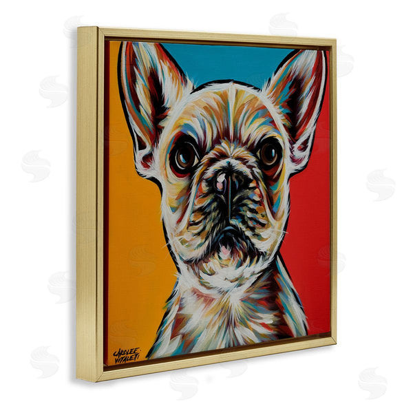 Stupell Industries Carolee Vitaletti | Chroma Style Dog Small Puppy Red Yellow Blue Pop Wall Art
