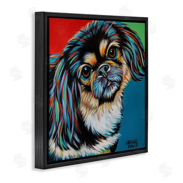 Stupell Industries Carolee Vitaletti | Spaniel Dog Portrait Chroma Pop Red Yellow Green