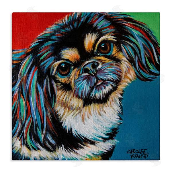 stupell industries Carolee Vitaletti | Spaniel Dog Portrait Chroma Pop Red Yellow Green