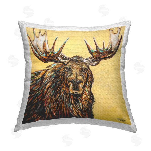Stupell Industries Carolee Vitaletti | Woodland Moose Portrait Printed Throw Pillow