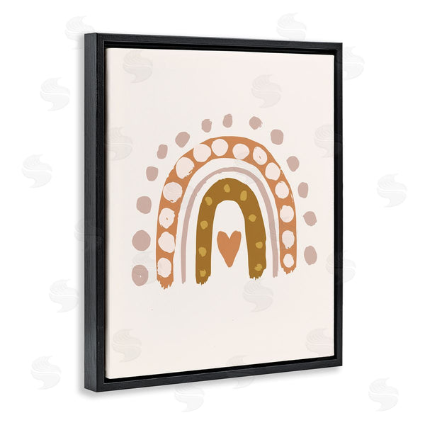 Stupell Industries Caroline Alfreds | Dotted Bohemian Rainbow Heart Symbol Kid's Art Wall Art