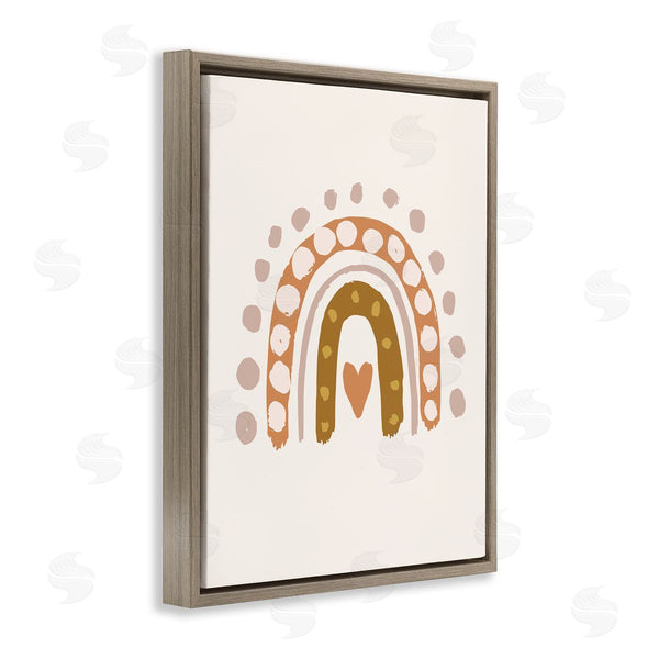 Stupell Industries Caroline Alfreds | Dotted Bohemian Rainbow Heart Symbol Kid's Art Wall Art